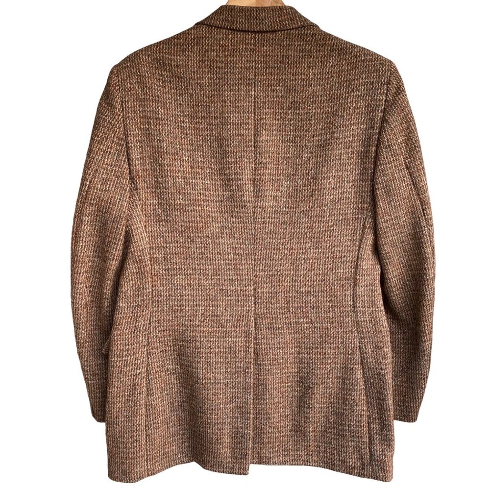Harris Tweed Men's Scottish Wool Blazer Jacket Size 40  Brown 2 Button Vintage - Picture 13 of 16